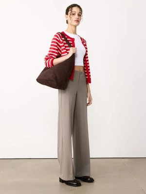 Stradivarius Spodnie z szerokimi nogawkami  Beżowy