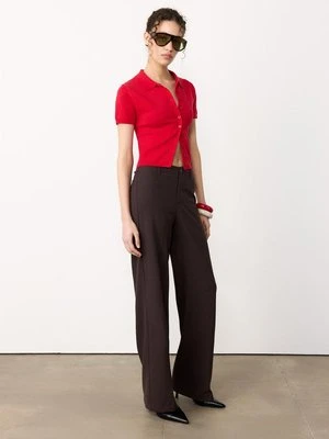 Stradivarius Spodnie z szerokimi nogawkami  Brązowy