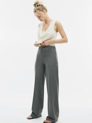 Stradivarius Spodnie z szerokimi nogawkami  Ciemnoszary