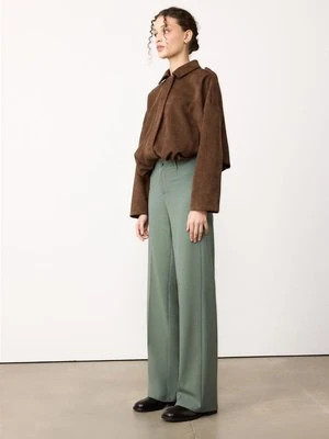 Stradivarius Spodnie z szerokimi nogawkami  Khaki