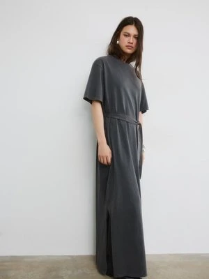 Stradivarius Sukienka koszulowa z krótkim rękawem  Ciemnoszary