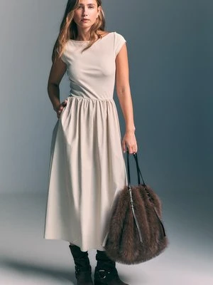 Stradivarius Sukienka midi łączona  Szary