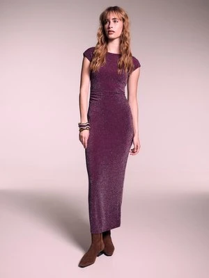 Stradivarius Sukienka midi z odkrytymi plecami  Fioletowy