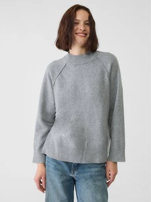 Stradivarius Sweter basic z dzianiny  Ciemnoszary