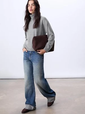 Stradivarius Basicowy sweter z wysokim kołnierzem  Ciemnoszary