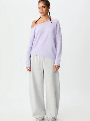 Stradivarius Sweter dzianinowy asymetryczny  Malwowy