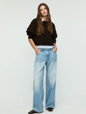 Stradivarius Sweter z dzianiny łączony  Brązowy