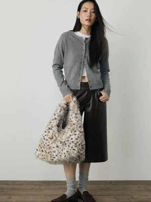 Stradivarius Sweter dzianinowy z guzikami o miękkim dotyku  Ciemnoszary