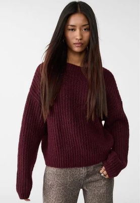 Stradivarius Sweter oversize  Wiśniowy