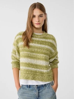 Stradivarius Sweter w paski  Pistacjowy