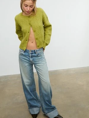 Stradivarius Sweter z dzianiny w warkocze  Oliwkowy