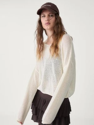 Stradivarius Sweter z dzianiny z długim rękawem  Ecru