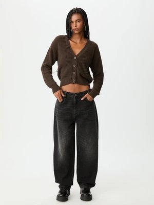 Stradivarius Sweter z guzikami  Brązowy