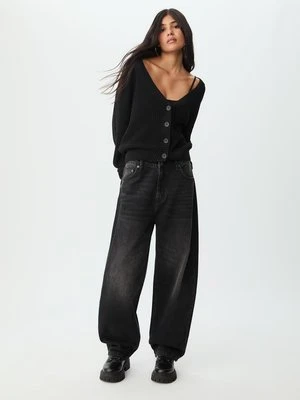 Stradivarius Sweter z guzikami  Czarny