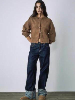 Stradivarius Sweter z guzikami  Jasny wielbłądzi