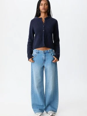 Stradivarius Sweter z guzikami  Morski