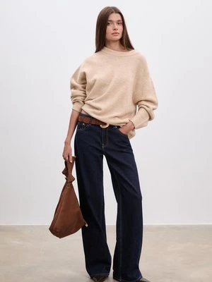 Stradivarius Sweter z miękkiej dzianiny  Beżowy