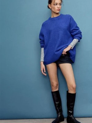 Stradivarius Sweter z miękkiej dzianiny  Błękit elektryczny