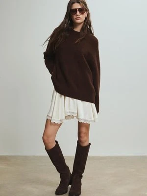 Stradivarius Sweter z miękkiej dzianiny  Brązowy