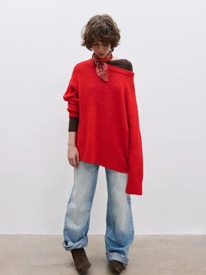 Stradivarius Sweter z miękkiej dzianiny  Czerwony