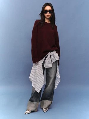 Stradivarius Sweter z miękkiej dzianiny  Fioletowy
