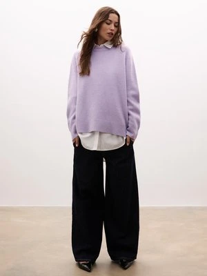 Stradivarius Sweter z miękkiej dzianiny  Liliowy