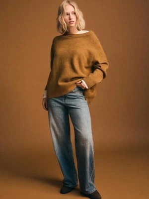 Stradivarius Sweter z miękkiej dzianiny  Ochra