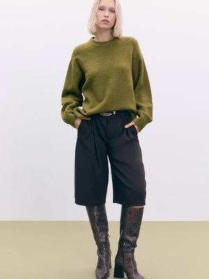 Stradivarius Sweter z miękkiej dzianiny  Oliwkowy