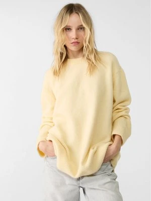 Stradivarius Sweter z miękkiej dzianiny Soft Touch  Żółty
