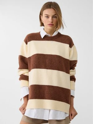 Stradivarius Sweter z miękkiej dzianiny Soft Touch  Brązowy