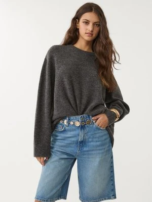 Stradivarius Sweter z miękkiej dzianiny Soft Touch  Ciemnoszary