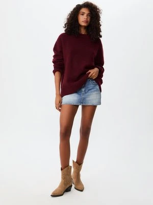 Stradivarius Sweter z miękkiej dzianiny Soft Touch  Fioletowy