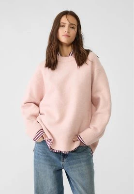 Stradivarius Sweter z miękkiej dzianiny Soft Touch  Pastelowy róż