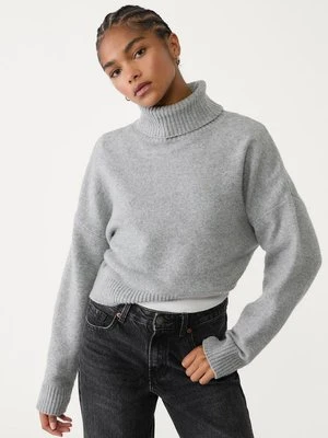 Stradivarius Sweter z miękkiej dzianiny Soft Touch  Popielaty