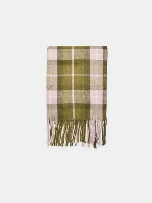 Stradivarius Szal w kratę  Oliwkowy