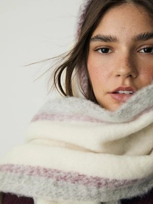 Stradivarius Szalik w kolorowe ramki  Ecru