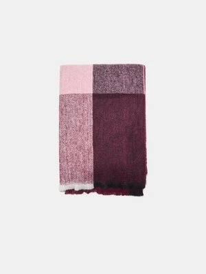 Stradivarius Szalik w kratę  Wiśniowy