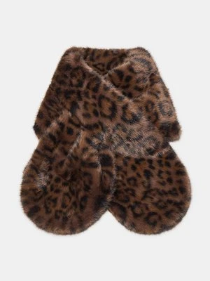 Stradivarius Szalik ze sztucznego futra w panterkę  Brązowy