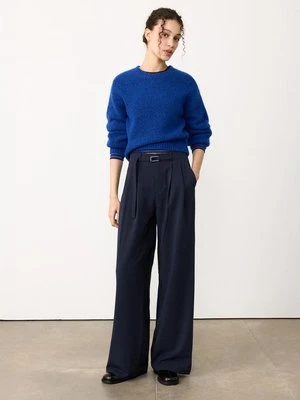 Stradivarius Szerokie spodnie z metalowym elementem  Niebieski