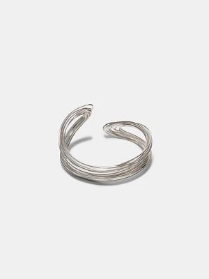 Stradivarius Sztywna bransoletka z wieloma metalowymi elementami  Szary