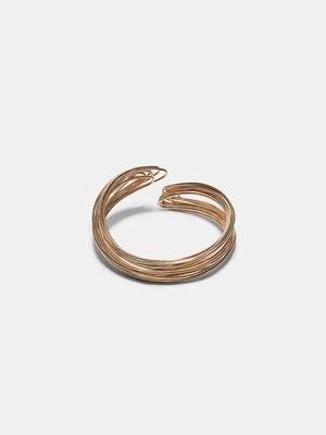 Stradivarius Sztywna bransoletka z wieloma metalowymi elementami  Złoty