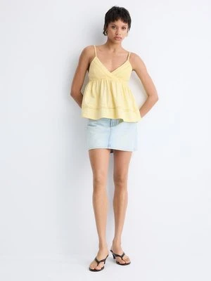 Stradivarius Szydełkowy top na ramiączkach  Żółty pastelowy