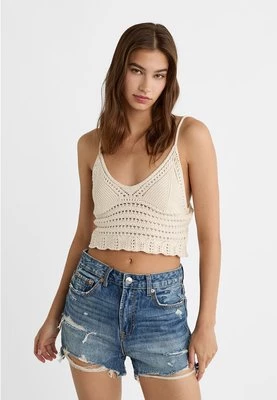 Stradivarius Szydełkowy top w stylu biustonosza bralette  Waniliowy