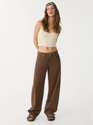 Stradivarius Szydełkowy top z dekoltem halter  Waniliowy