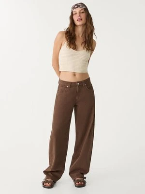 Stradivarius Szydełkowy top z dekoltem halter  Waniliowy