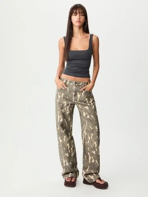 Stradivarius T-shirt na ramiączkach z dekoltem kwadratowym  Ciemnoszary