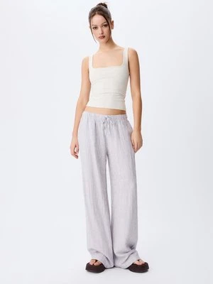 Stradivarius T-shirt na ramiączkach z dekoltem kwadratowym  Popielaty