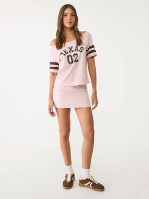 Stradivarius T-shirt z krótkim rękawem Texas  Pastelowy róż