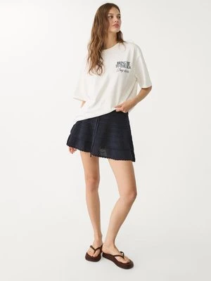 Stradivarius T-shirt z nadrukiem kraba  Biały