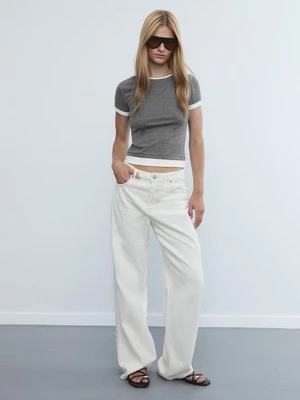 Stradivarius T-shirt z podwójnym kontrastem  Ciemnoszary